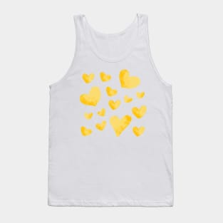 Golden Yellow Heart Pattern Tank Top